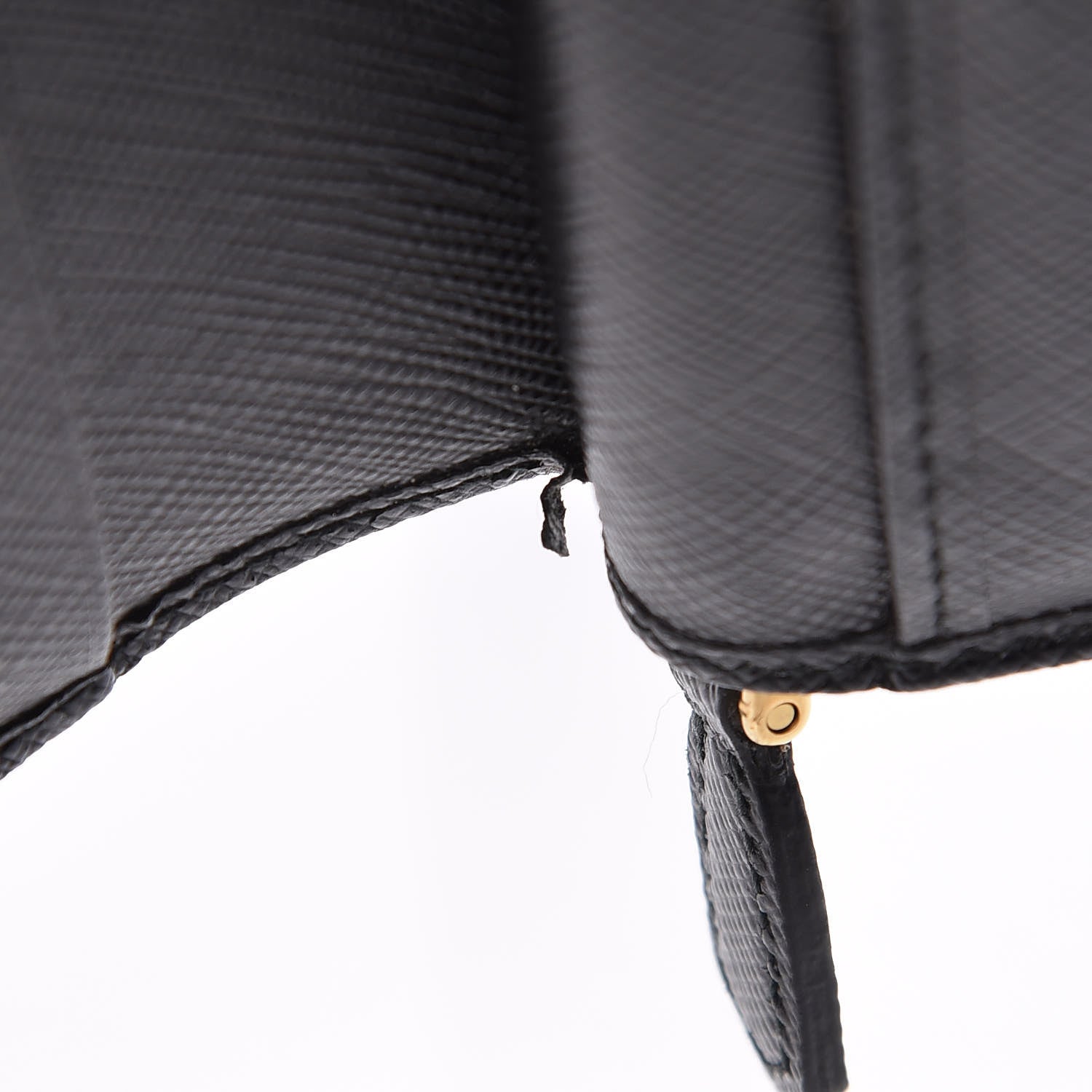Prada Saffiano Compact Triangle Wallet Black 10 of 15