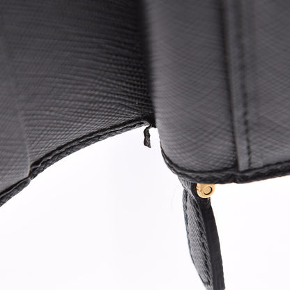 Prada Saffiano Compact Triangle Wallet Black 10 of 15