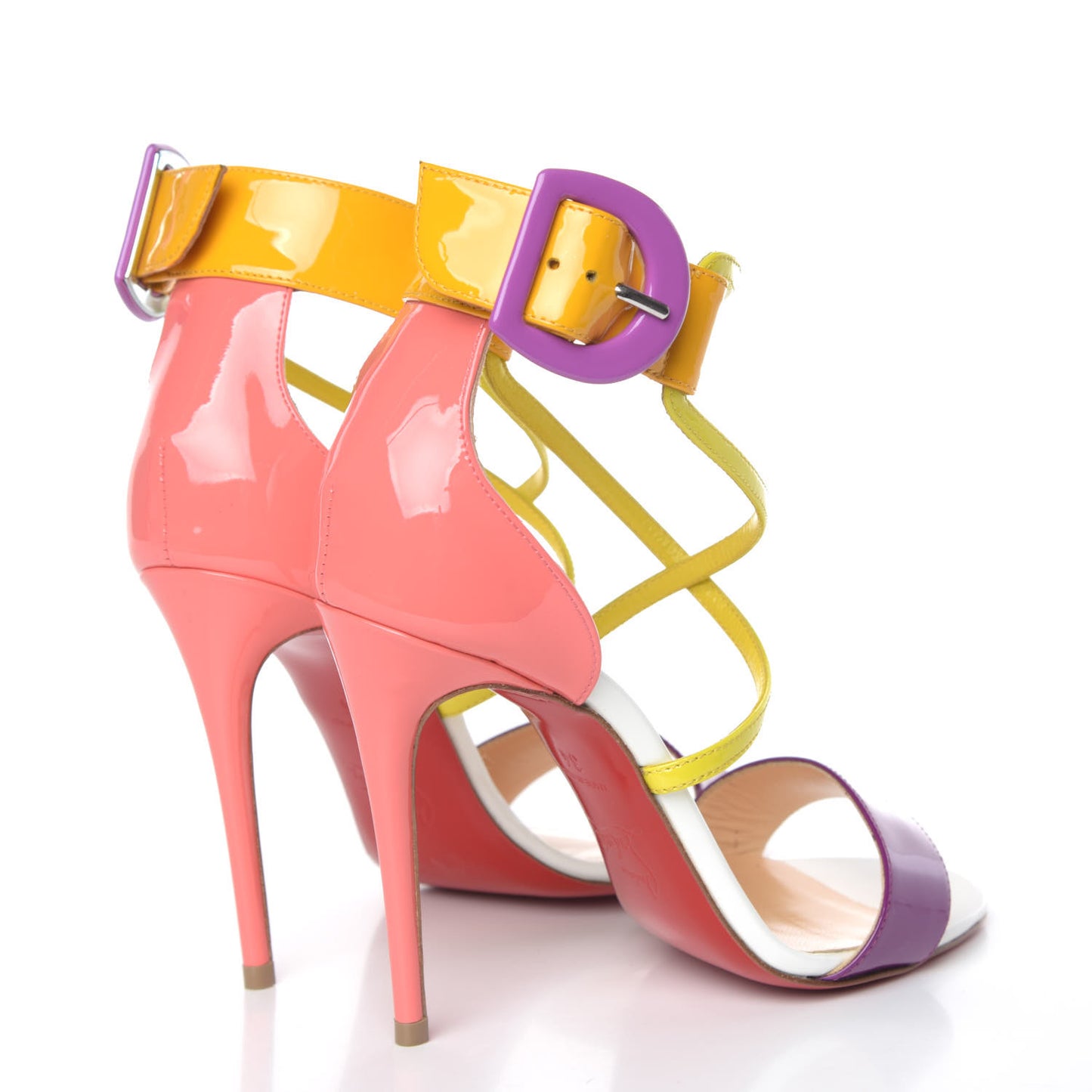 Patent Calfskin Choca 100 Sandals 34 Multicolor