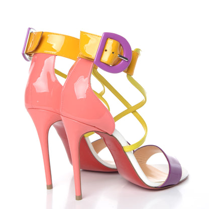 Christian Louboutin Patent Calfskin Choca 100 Sandals 34 Multicolor 4 of 10