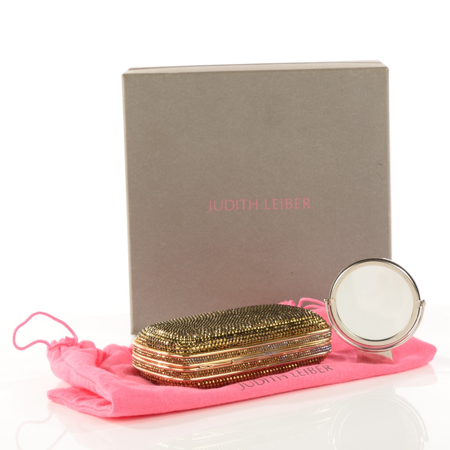 Judith Leiber Swarovski Crystal Minaudière Clutch Gold 6 of 6
