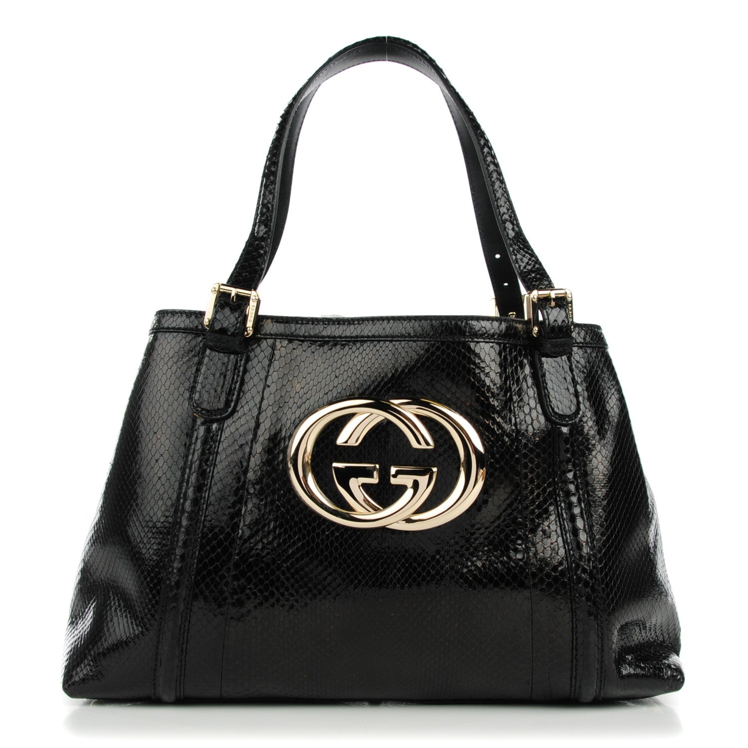 Gucci Python Medium Britt Tote Black 1 of 7