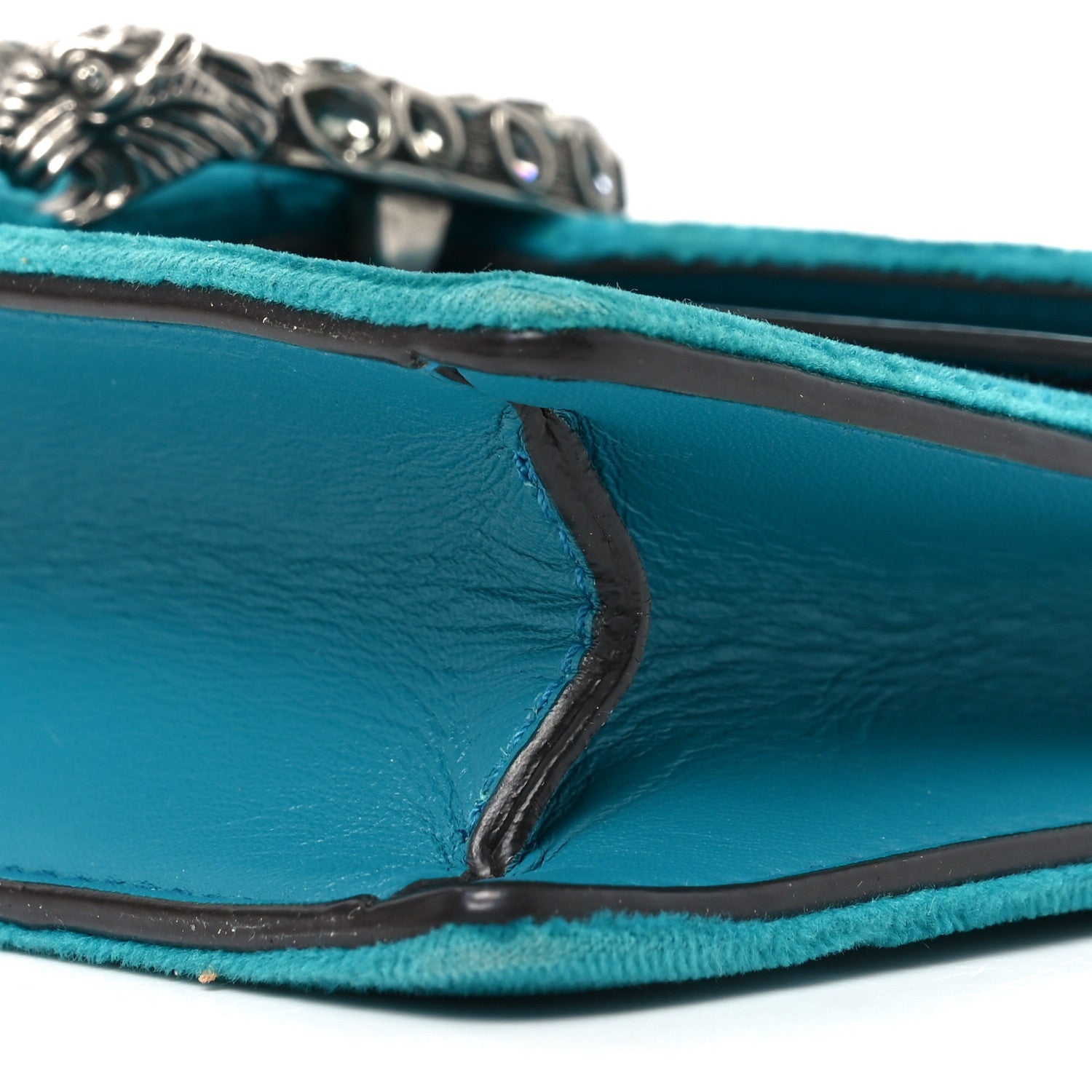 Gucci Velvet Super Mini Dionysus Shoulder Bag Pavone Cyan 1789884