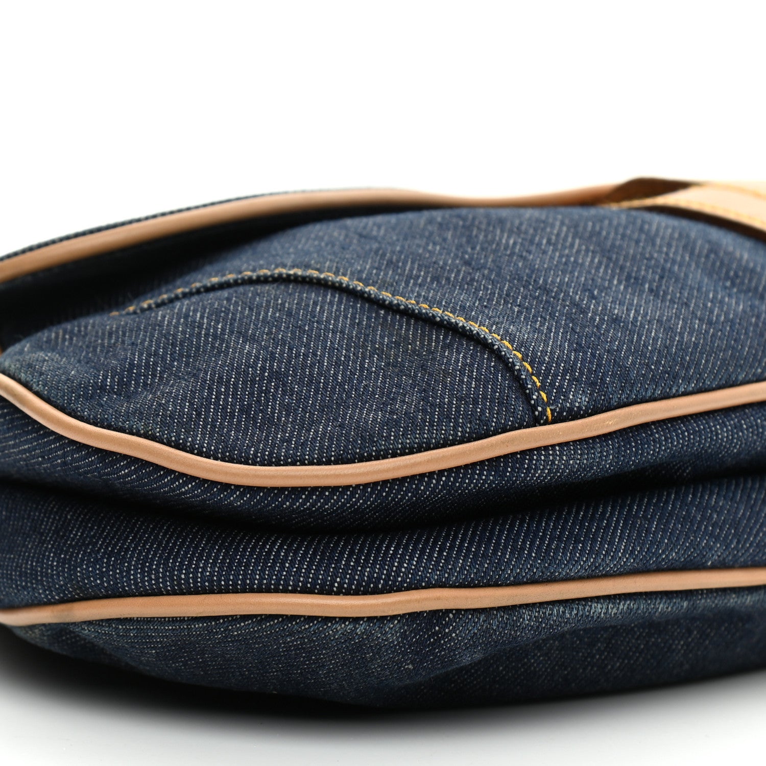 Christian Dior Denim Calfskin Saddle Bag Blue 9 of 14