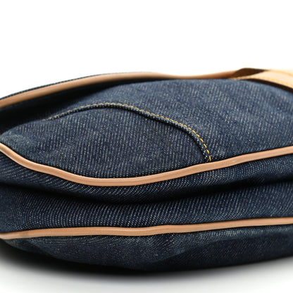 Christian Dior Denim Calfskin Saddle Bag Blue 9 of 14