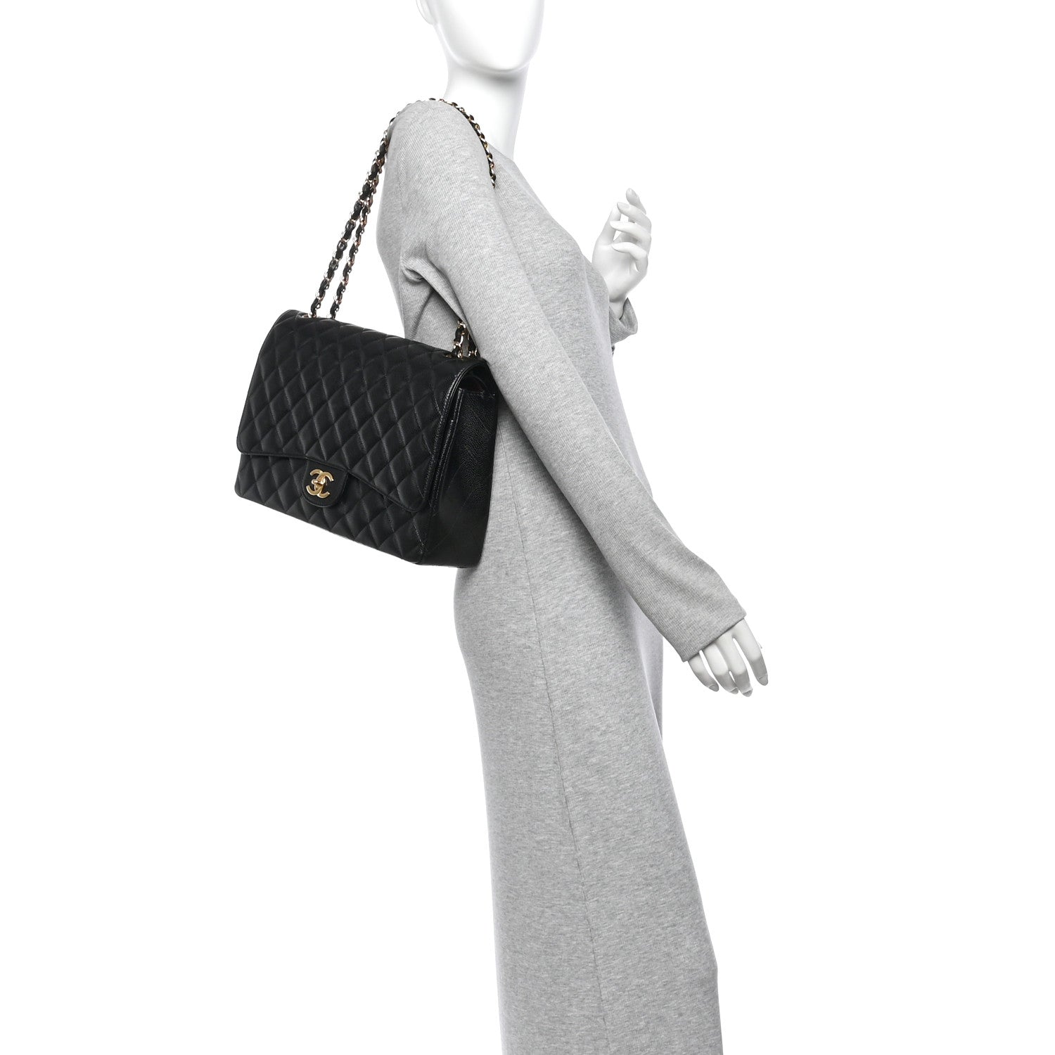 Chanel Caviar Quilted Maxi Double Flap Black 3 of 11