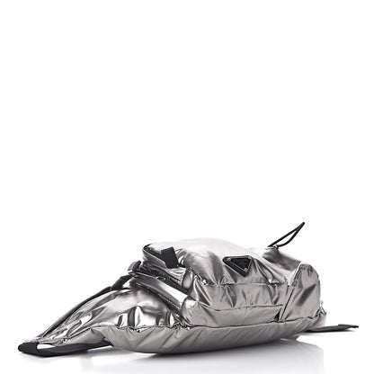 Prada Metallic Tessuto Nylon Metal Triple Pocket Belt Bag Ferro 4 of 9