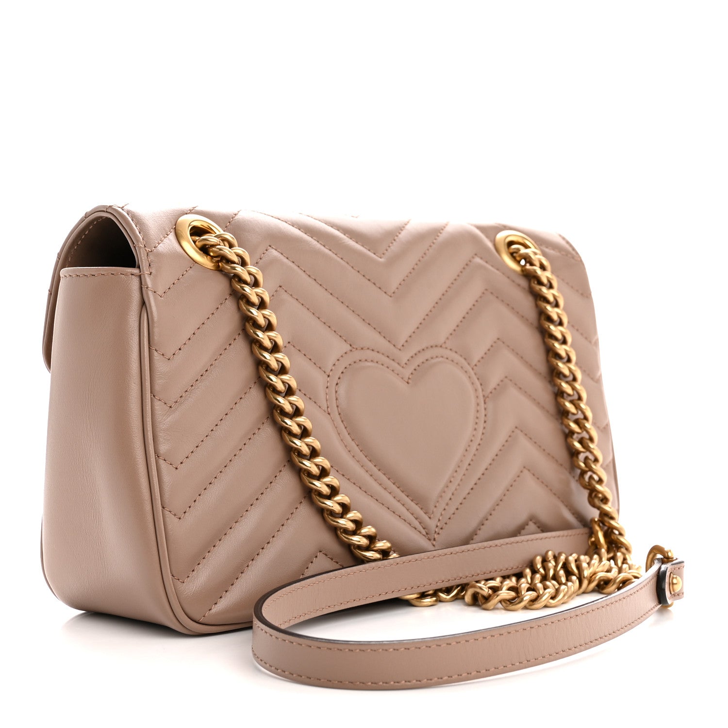 Gucci Calfskin Matelasse Small GG Marmont Shoulder Bag Porcelain Rose 3 of 12