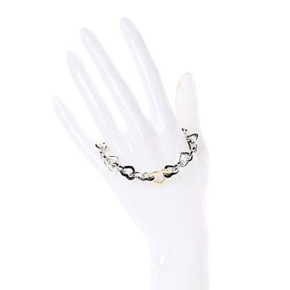 Tiffany Sterling Silver 18K Yellow Gold Heart Links Bracelet 2 of 6