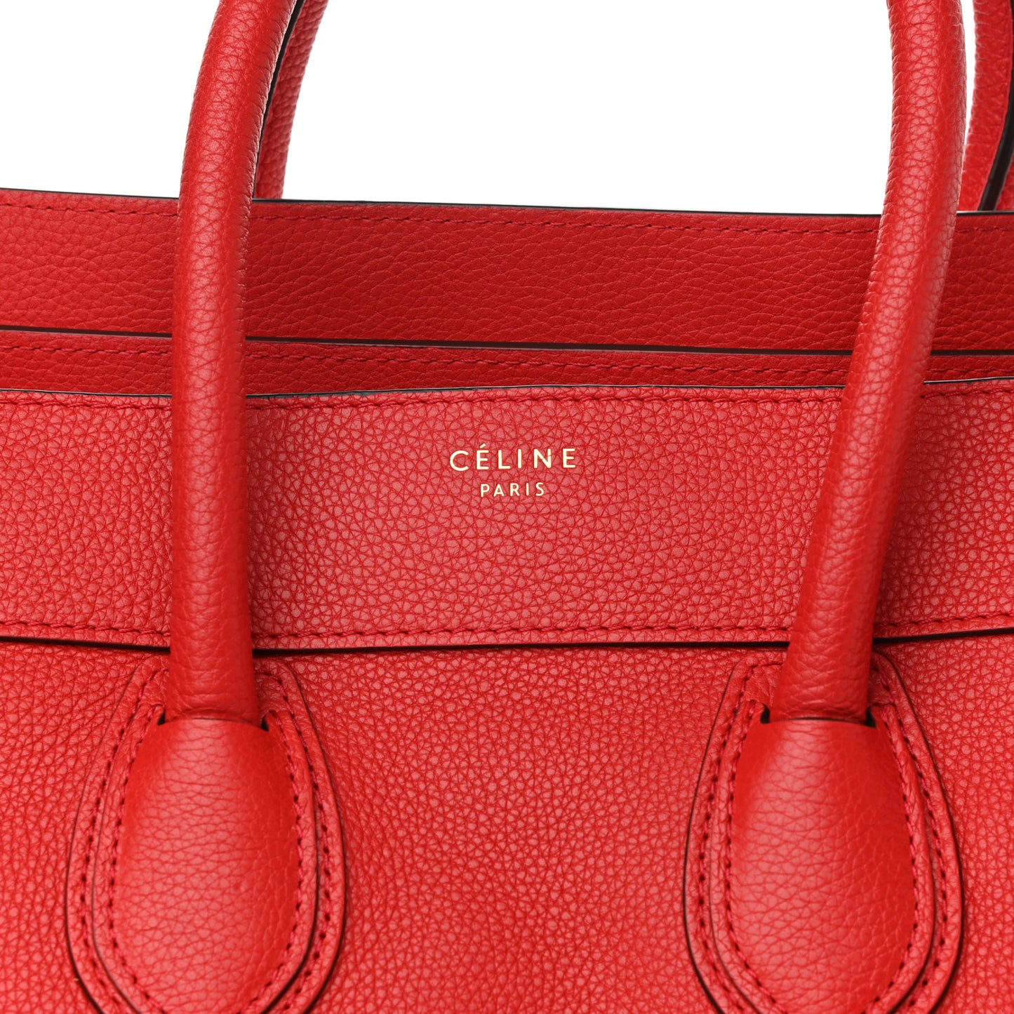 Drummed Calfskin Mini Luggage Coquelicot