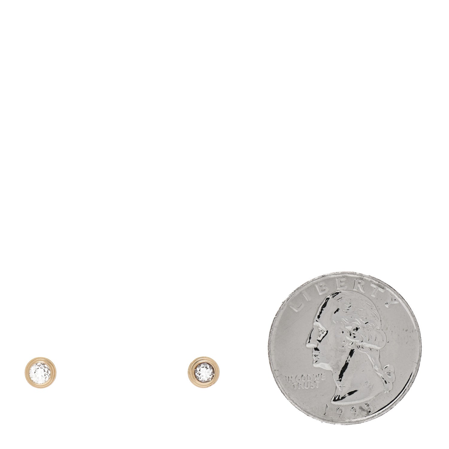 Cartier 18K Yellow Gold Diamond MM D'Amour Earrings 2 of 6