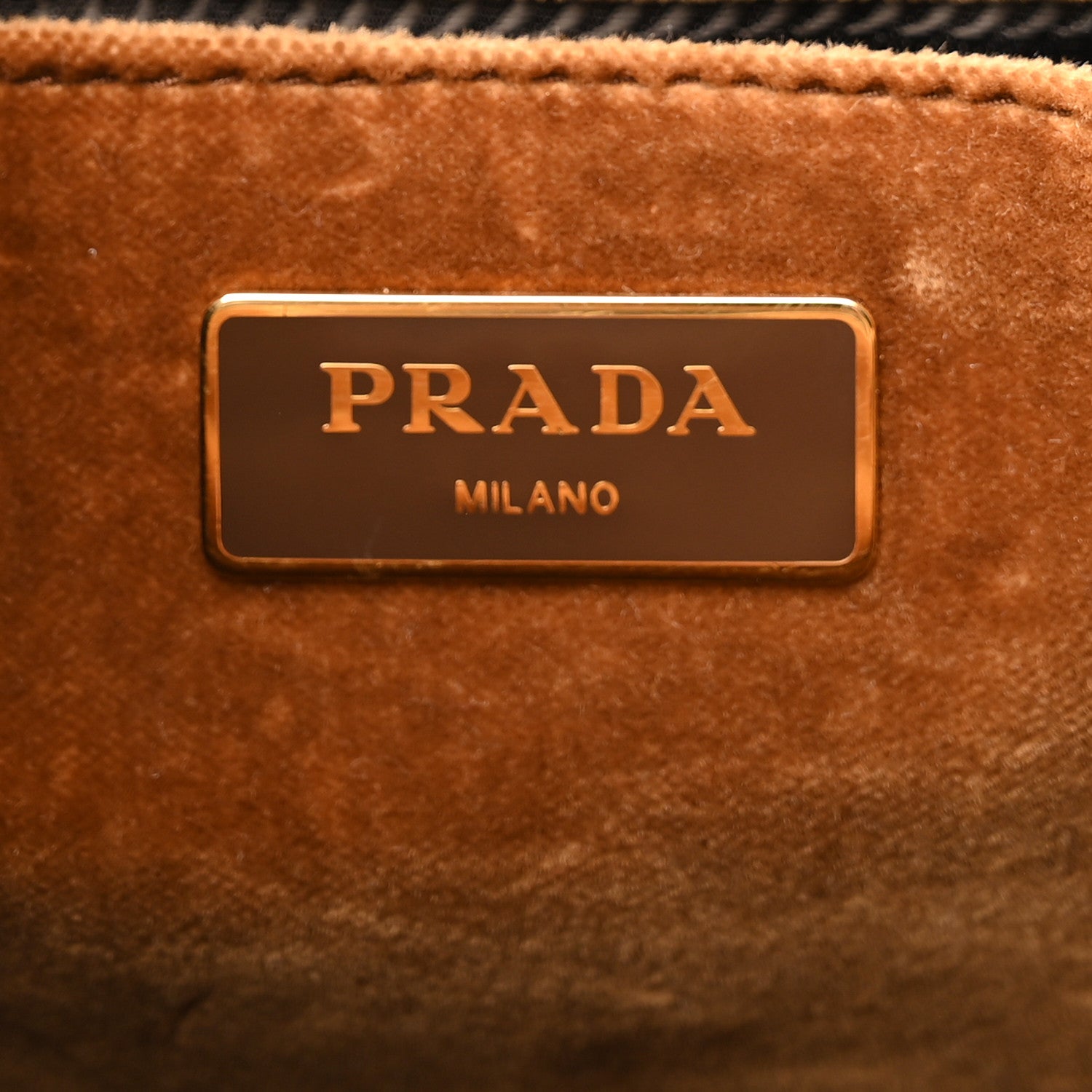 Prada Velluto Ricamo Cahier Tote Bag Cammello 6 of 9