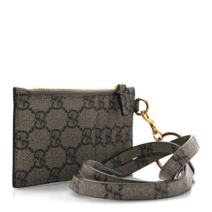 Gucci X BALENCIAGA GG Supreme Monogram Logo Card Case With Strap Beige Ebony 4 of 7