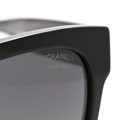 Chanel Acetate Polarized Square CC Sunglasses 5380 Black 7 of 8
