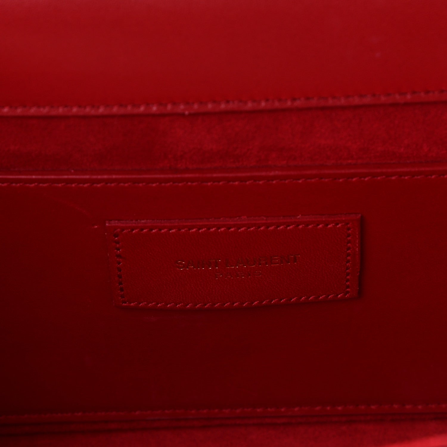 Saint Laurent Calfskin Classic Monogram Tassel Clutch Red 7 of 11