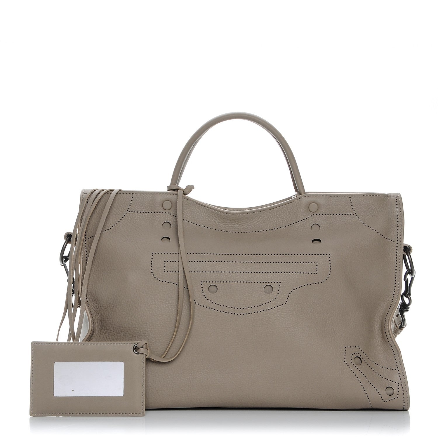 Balenciaga Veau Grana Perforated Blackout Hardware City Gris Cendre 1 of 7