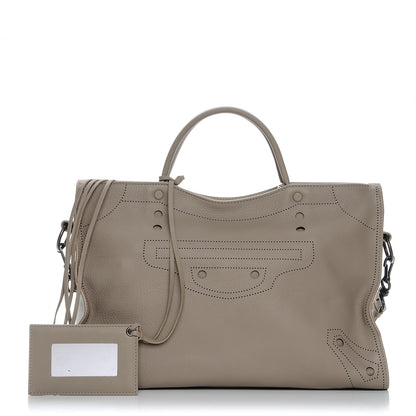 Balenciaga Veau Grana Perforated Blackout Hardware City Gris Cendre 1 of 7