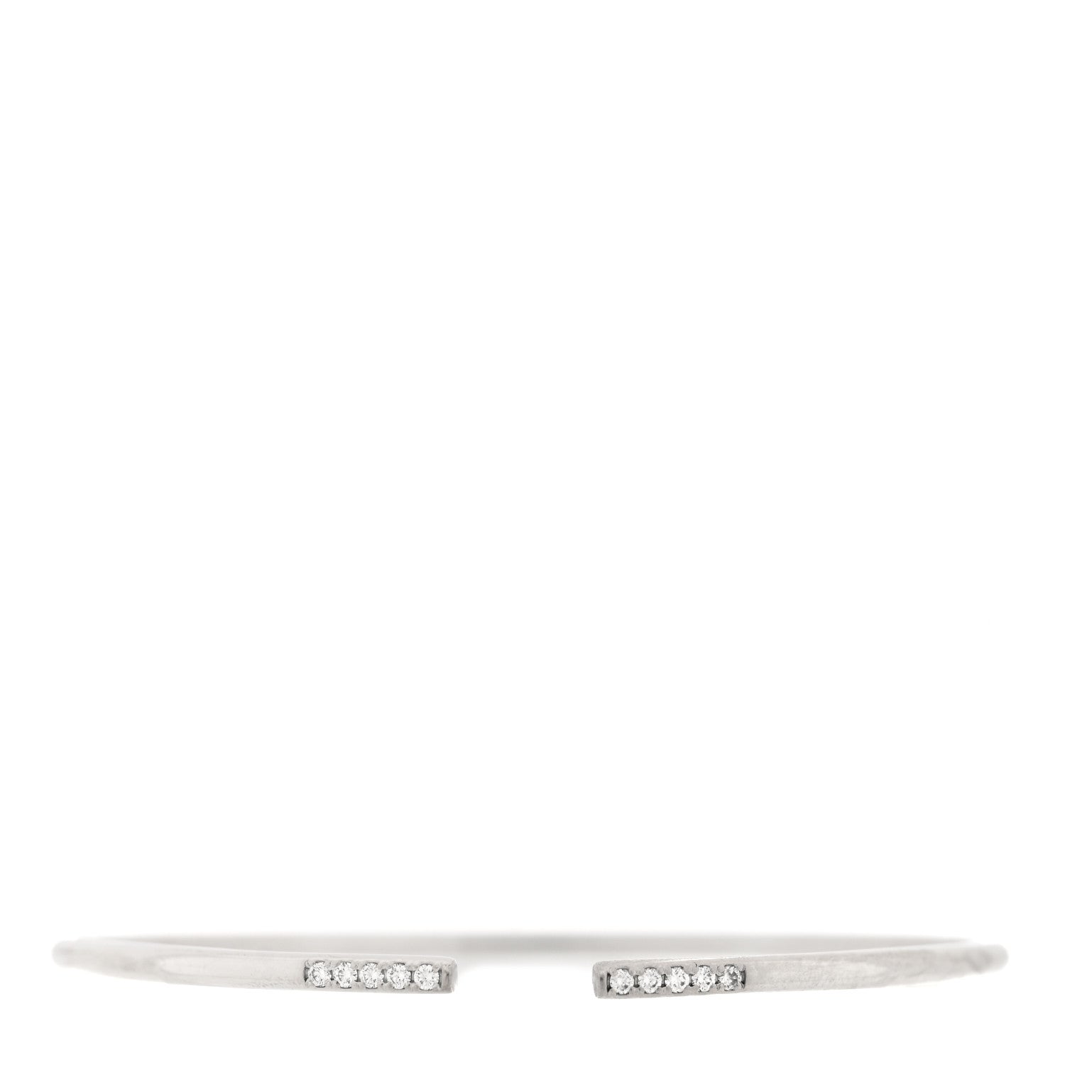 Tiffany 18K White Gold Diamond Metro Wire Bracelet 1 of 4