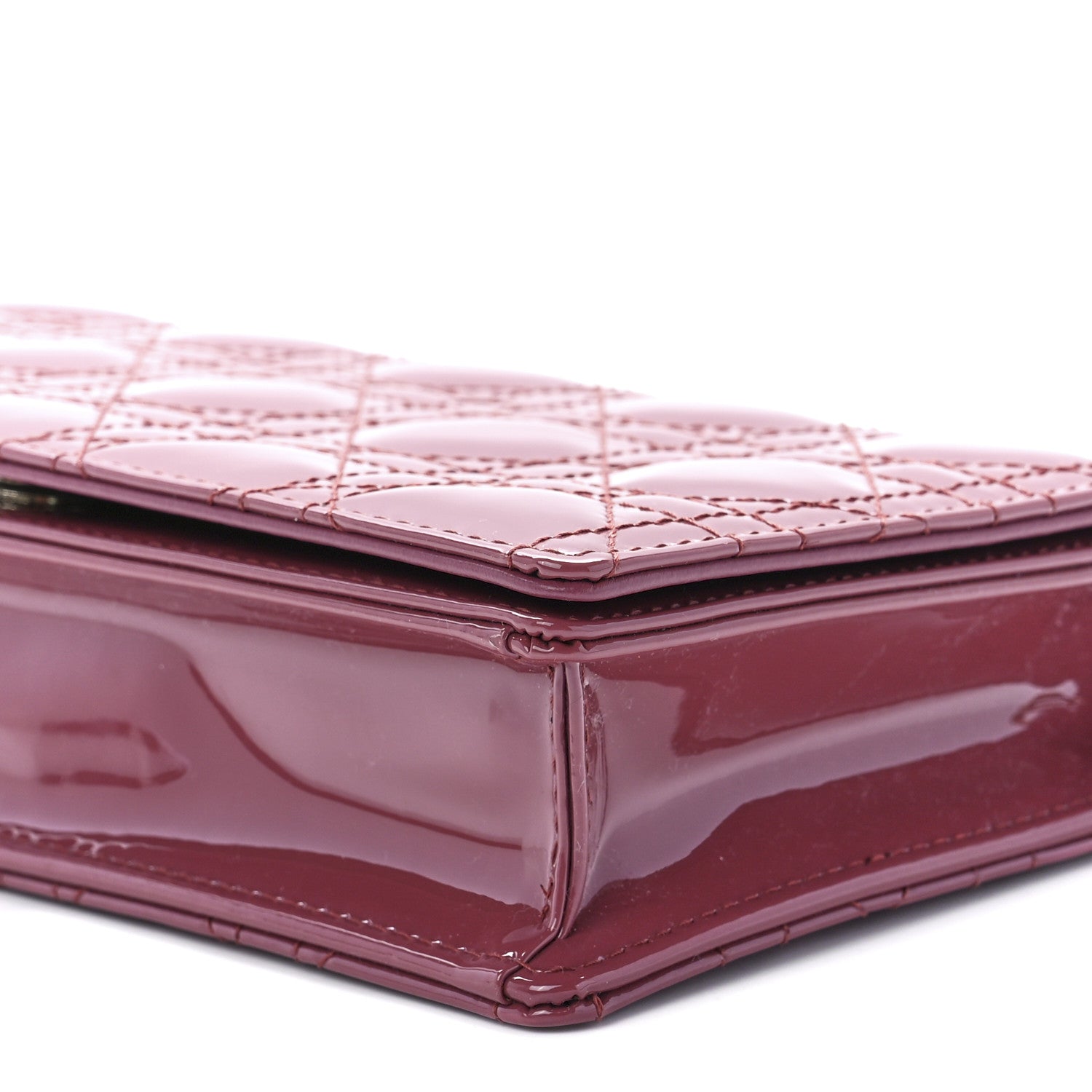 Christian Dior Patent Cannage Lady Dior Convertible Clutch Mallow Rose 12 of 12