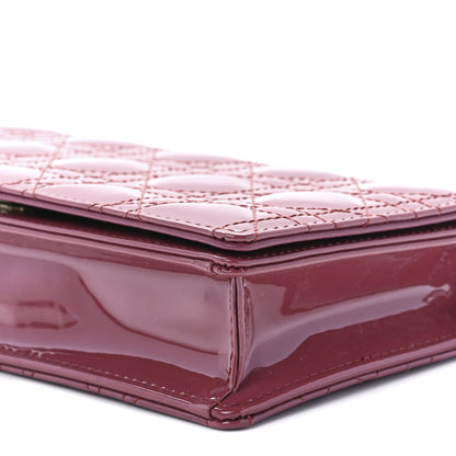 Christian Dior Patent Cannage Lady Dior Convertible Clutch Mallow Rose 12 of 12