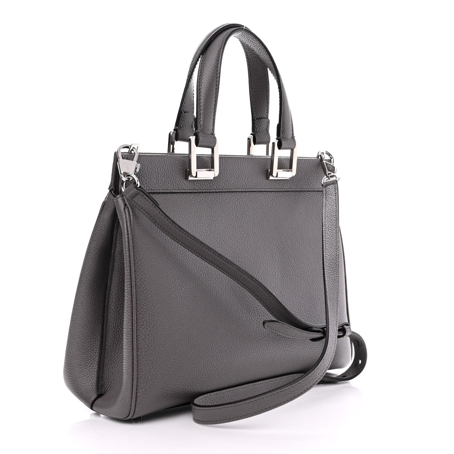 Gucci Grainy Calfskin Small Zumi Top Handle Bag Dusty Grey 3 of 16