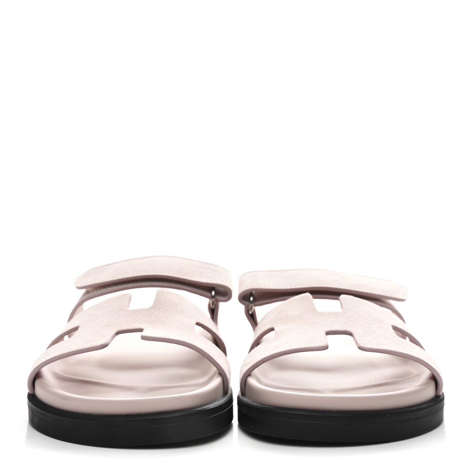 Hermes Suede Goatskin Womens Chypre Sandals 36 Rose Porcelaine 3 of 10