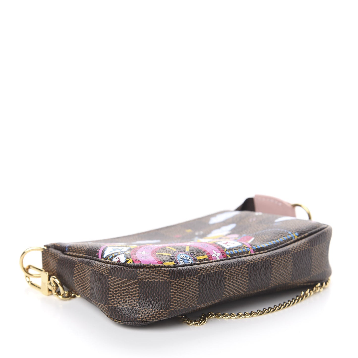 Damier Ebene 2020 Christmas Animation Big Wheel Mini Pochette Accessories Rose Ballerine
