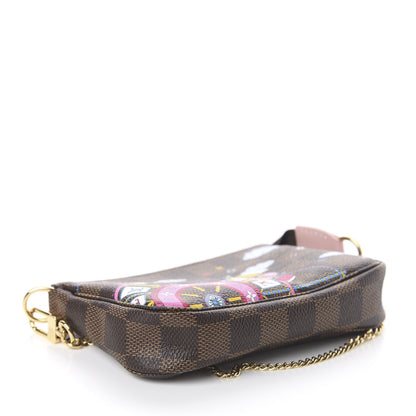 Louis Vuitton Damier Ebene 2020 Christmas Animation Big Wheel Mini Pochette Accessories Rose Ballerine 3 of 6