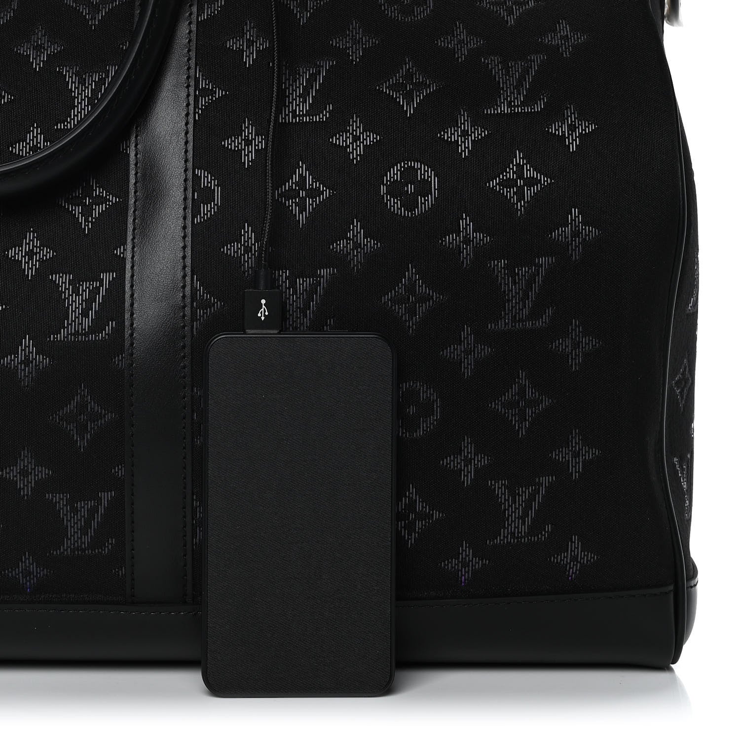 Louis Vuitton Jacquard Monogram Light Up Keepall Bandouliere 50 Black 25 of 28