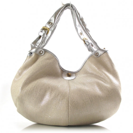 Jimmy Choo Canvas Oracle Hobo Metallic Silver 1 of 8