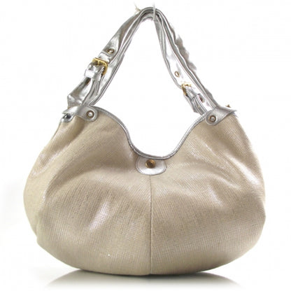 Jimmy Choo Canvas Oracle Hobo Metallic Silver 1 of 8