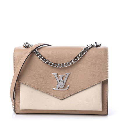 Louis Vuitton Soft Calfskin Mylockme Chain Bag BB Papyrus Creme 1 of 9