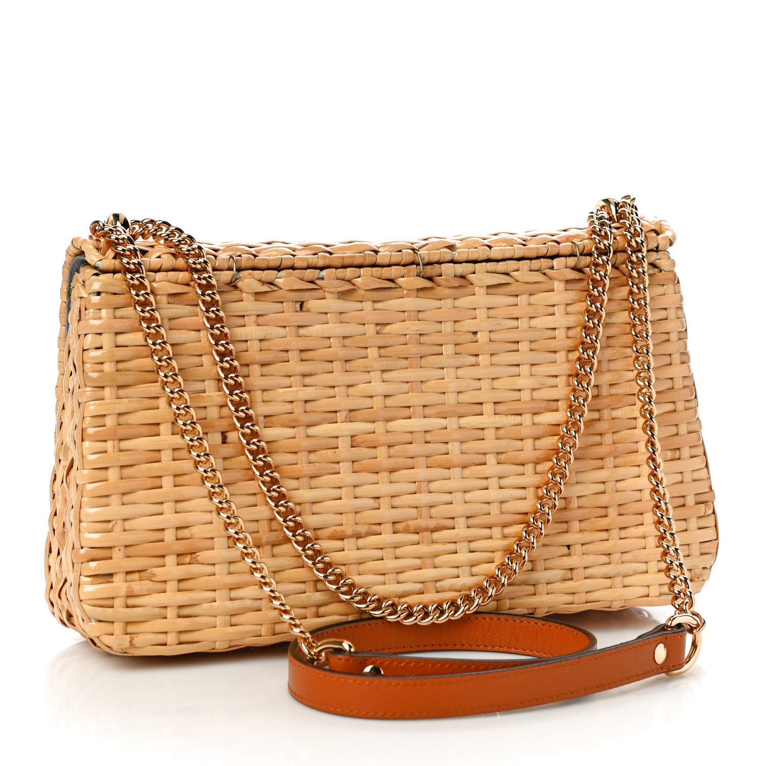 Gucci Glazed Wicker Small Cestino Shoulder Bag Natural 3 of 12