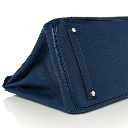Hermes Taurillon Clemence Birkin 35 Bleu Brighton 7 of 10