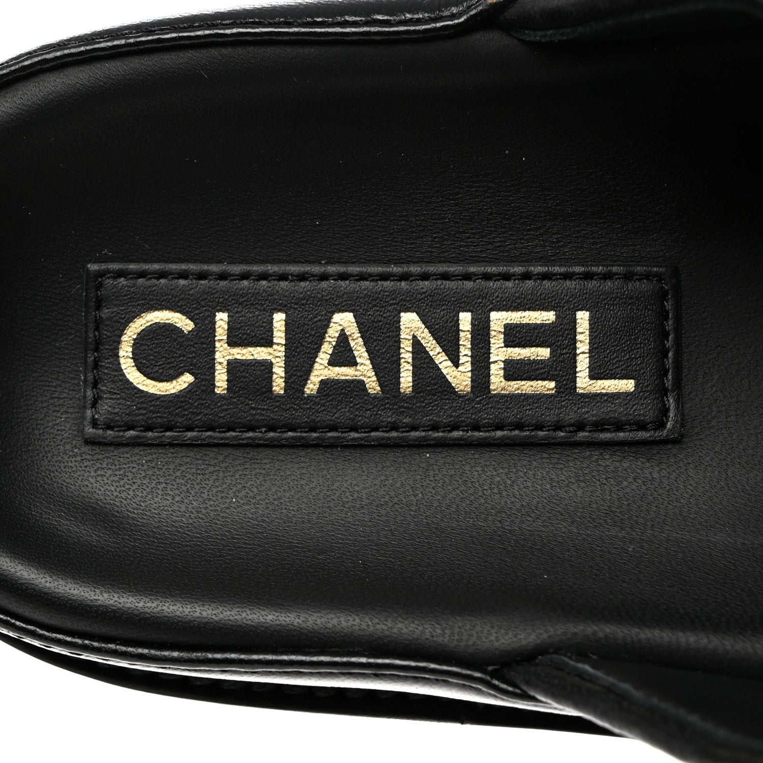 Chanel Lambskin Quilted Velcro Dad Chain CC Slide Sandals 38.5 Black 7 of 9