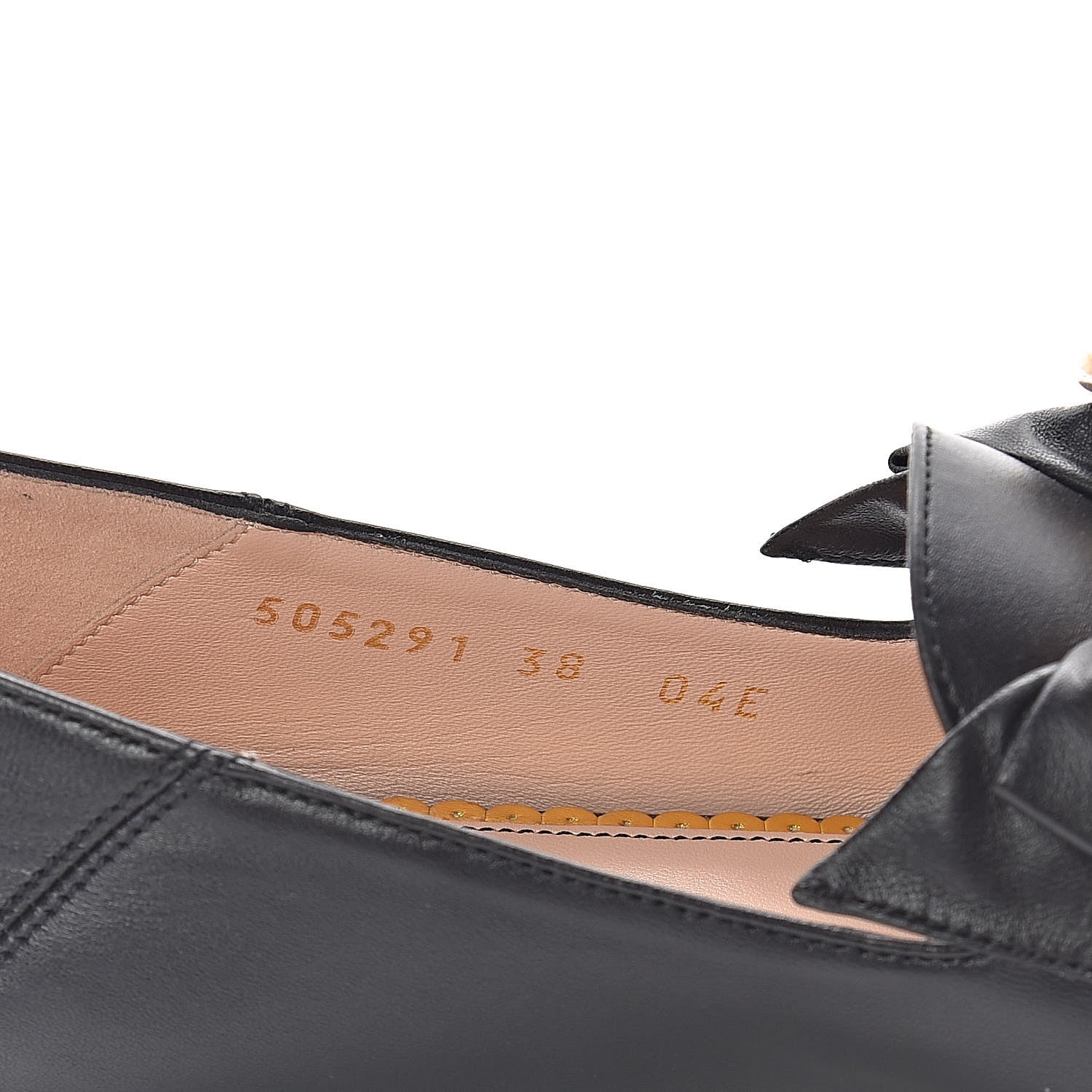 Gucci Calfskin Bow Ballet Flats 38 Black 9 of 12