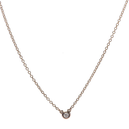 Tiffany 18K Rose Gold Diamond .03ct Elsa Peretti Diamonds by the Yard Pendant Necklace 1 of 5