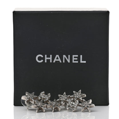 Chanel Crystal CC Star Earrings Silver 5 of 5