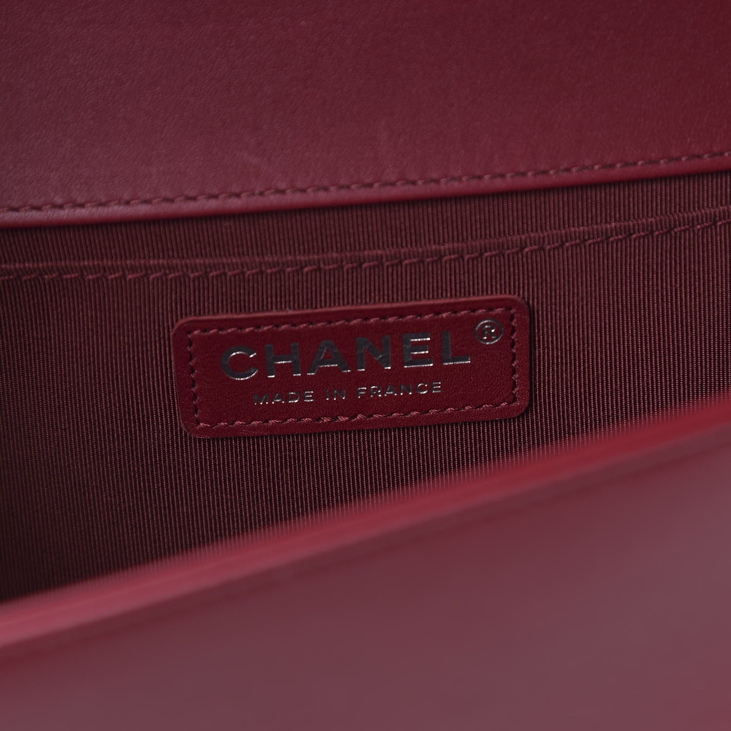 Chanel Lambskin Chevron Quilted Medium Boy Flap Dark Red 7 of 9