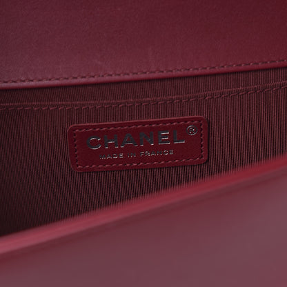Chanel Lambskin Chevron Quilted Medium Boy Flap Dark Red 7 of 9