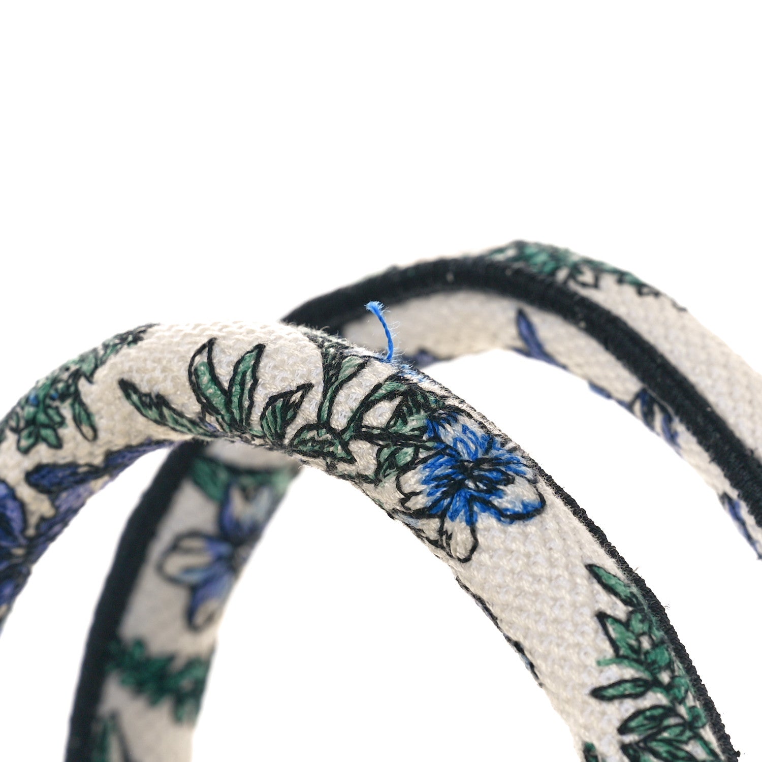 Christian Dior Canvas Embroidered Small Flowers Book Tote Blue