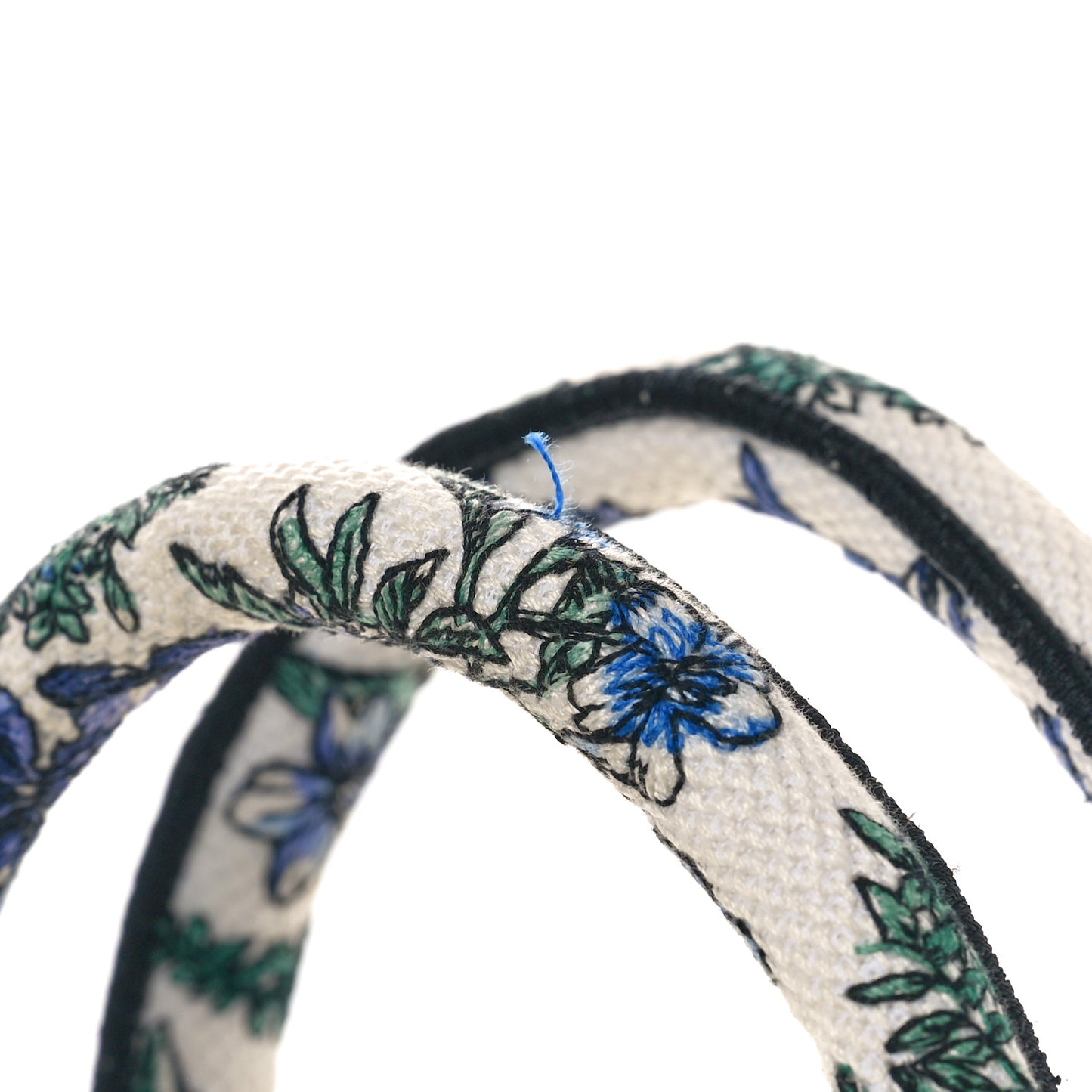 Canvas Embroidered Small Flowers Book Tote  Blue