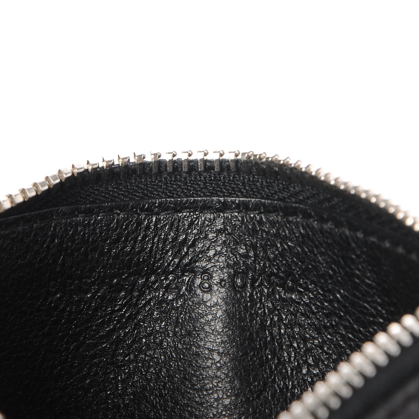 Grained Calfskin 5 Fragments Zip Pouch Card Holder Black