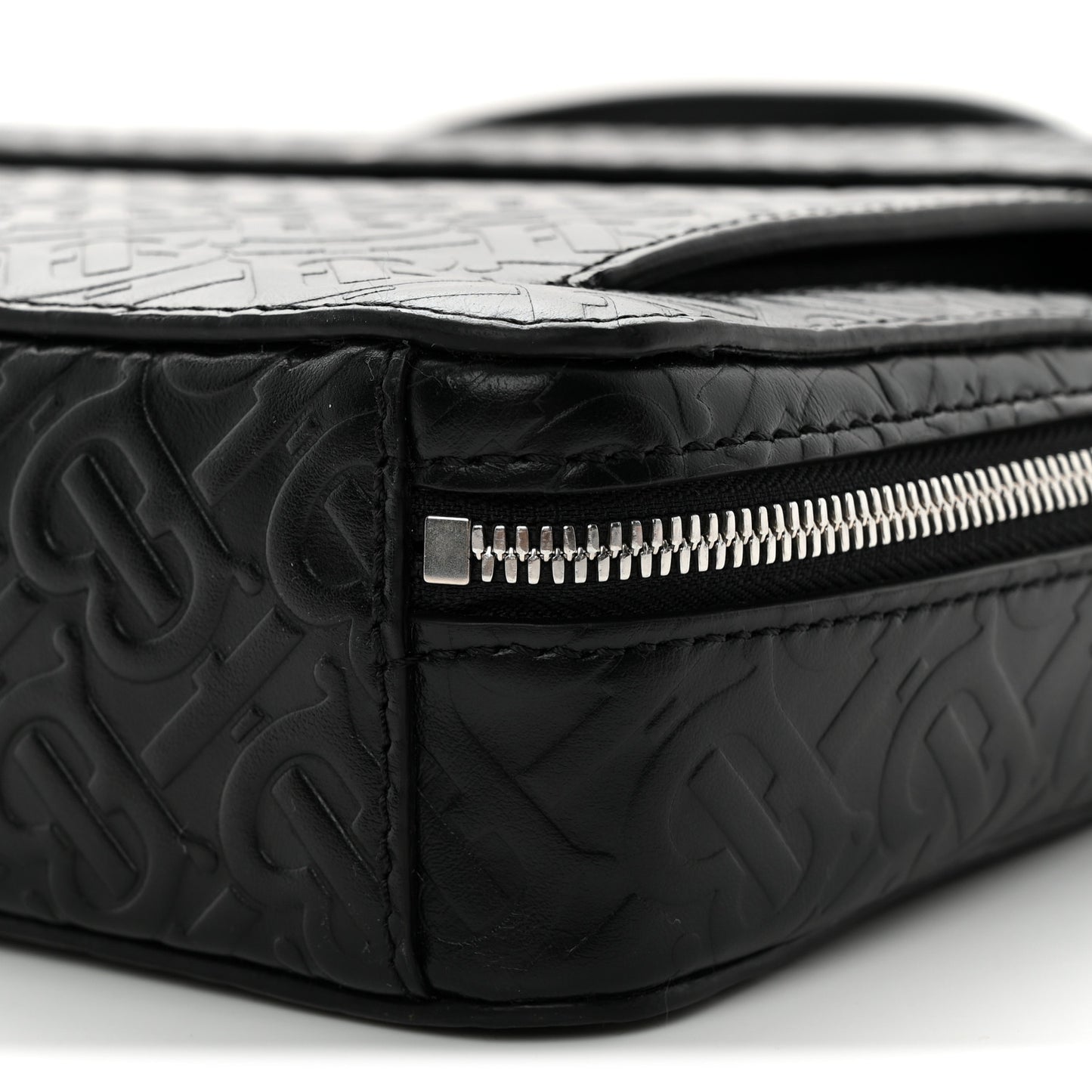 Calfskin Embossed TB Triple Stud Briefcase Black