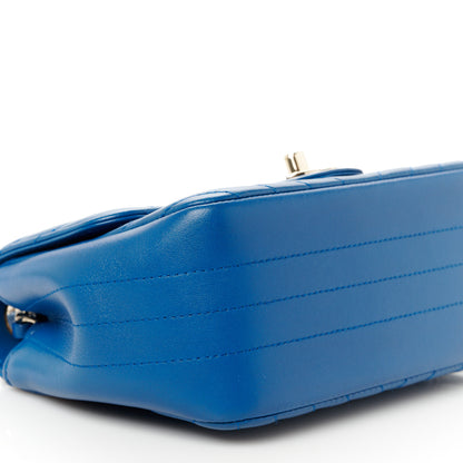 Chanel Lambskin Chevron Quilted Mini Square Flap Blue 9 of 10