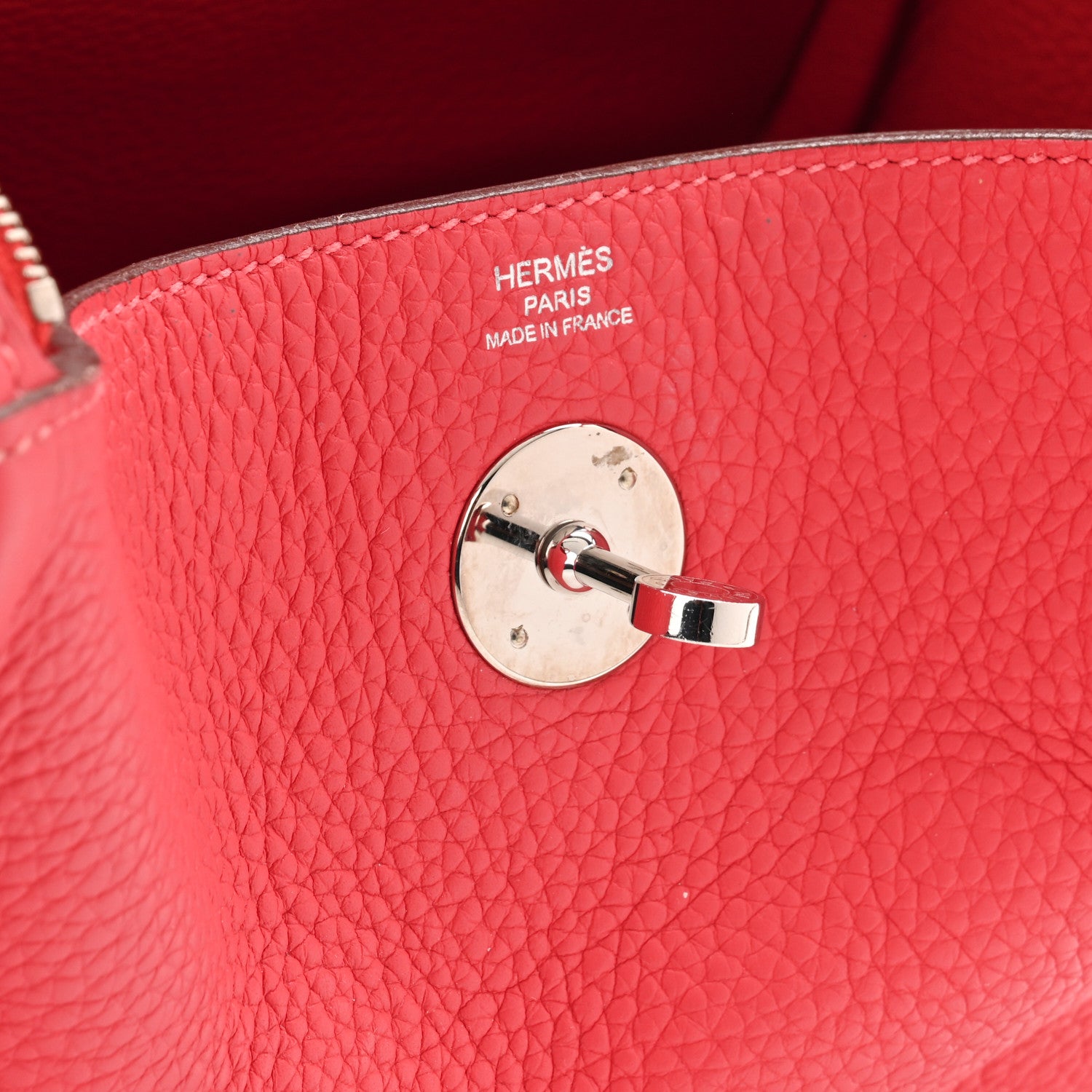 Hermes Taurillon Clemence Lindy 26 Rouge Pivoine 6 of 10