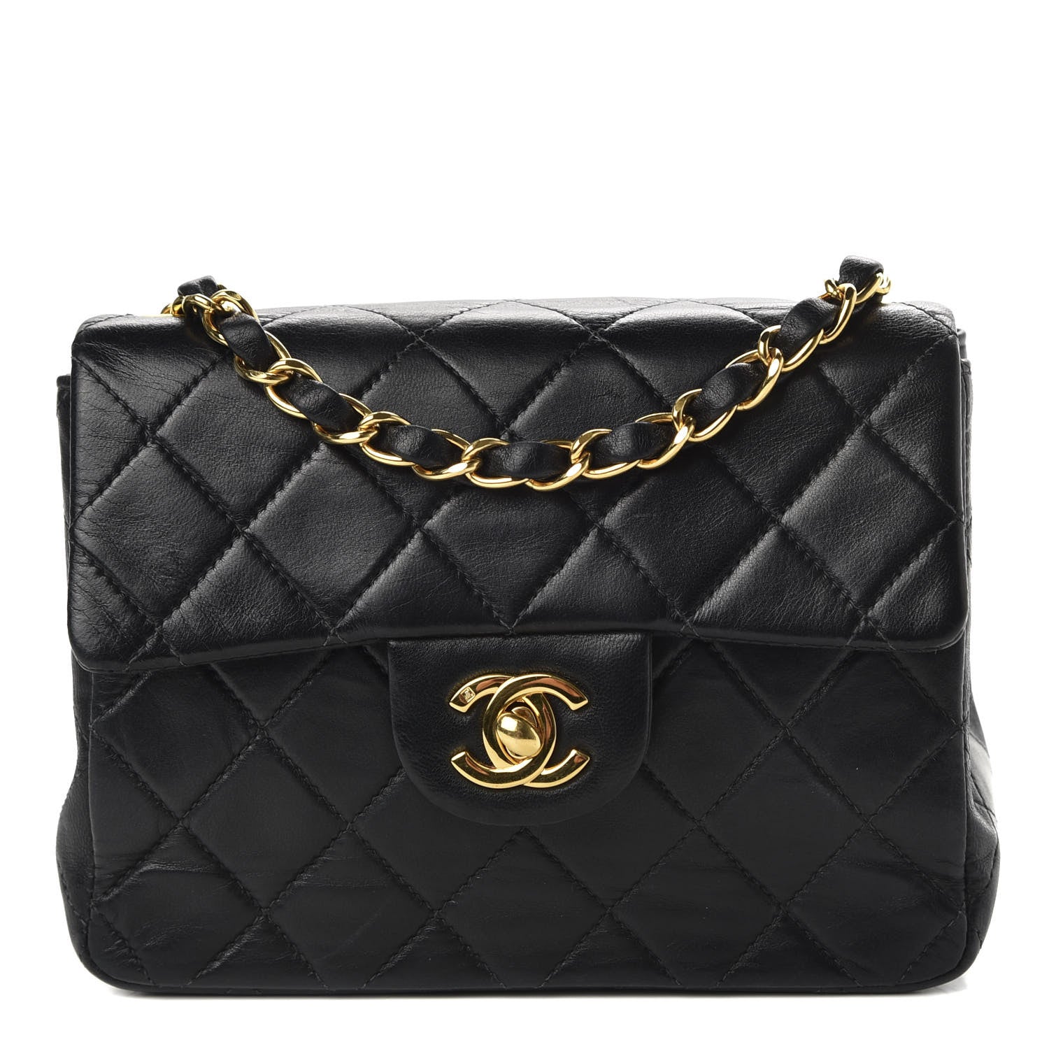 Chanel Lambskin Quilted Mini Square Flap Black 1 of 9