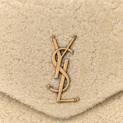 Saint Laurent Shearling Medium Loulou Shoulder Bag Natural 8 of 15