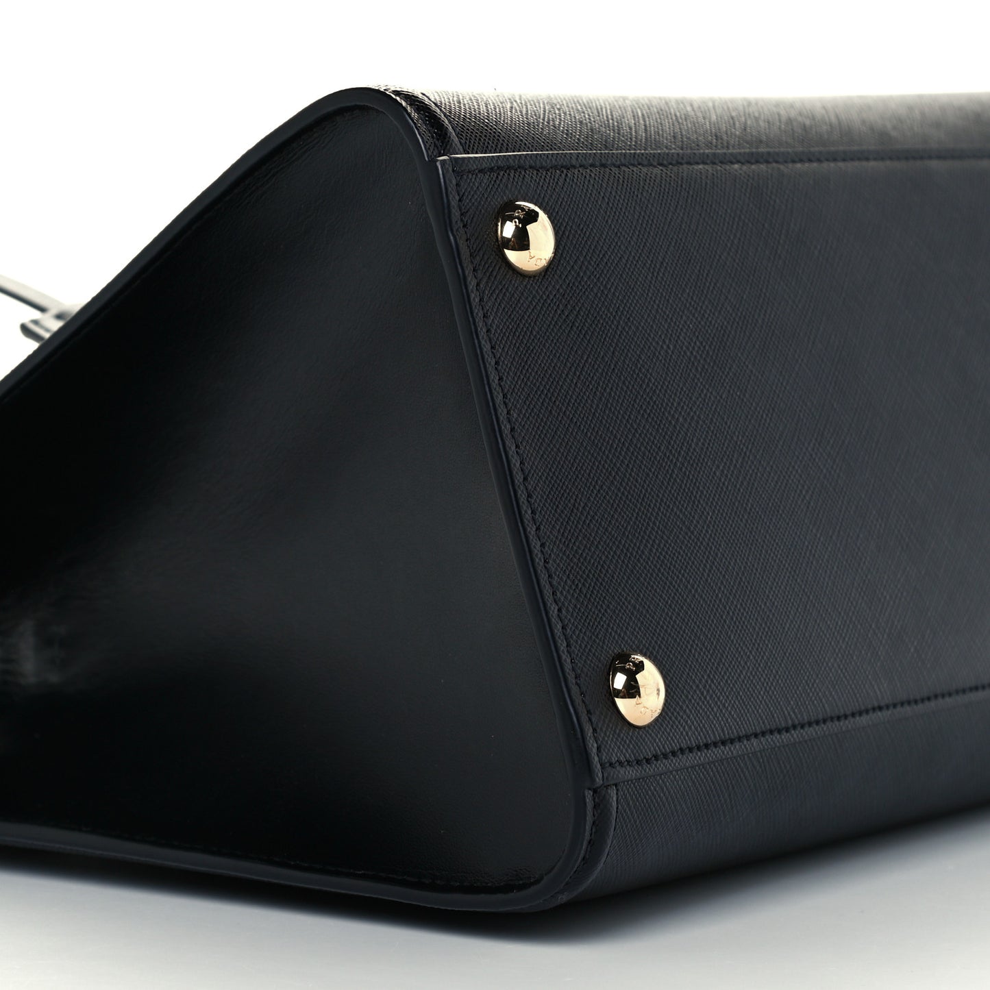 Saffiano Metal Top Handle Black
