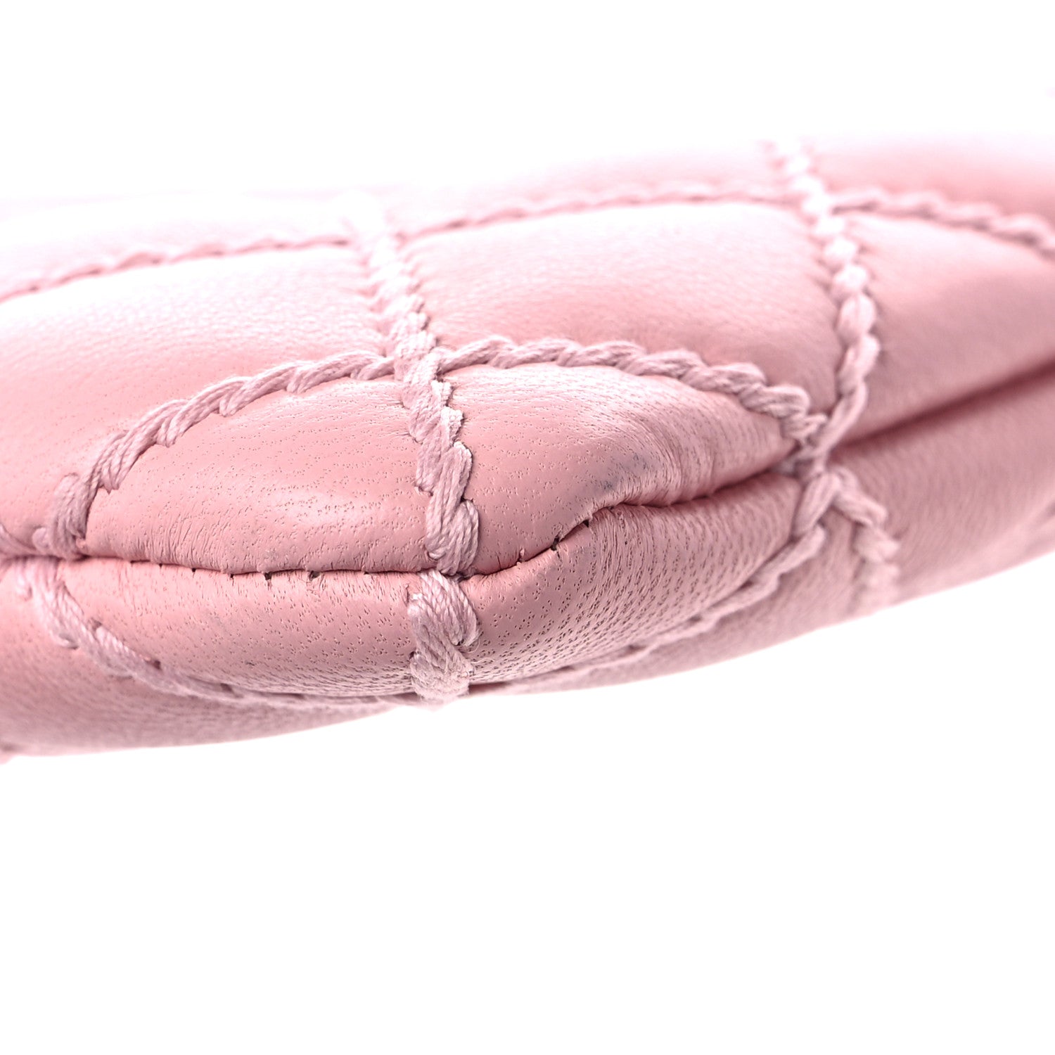 Chanel Calfskin Quilted Enamel CC Stitched Medium Cosmetic Case Pink 9 of 13
